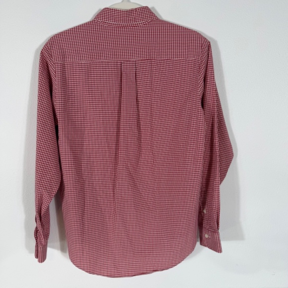 Brooks Brothers Gingham Check Button Collared Pleated Back Red White Blouse 10 - Picture 2 of 7